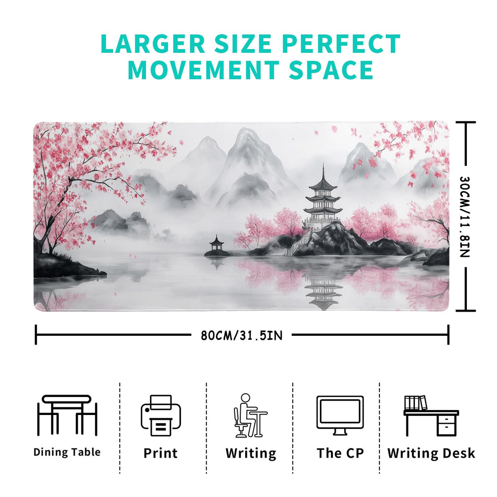 White Ukiyo-e Style Sports Car Large Gaming Mouse Pad Desktop Mat 31.5x11.8 Inch - Non-Slip Rubber Base - for Gamers - Perfect for Gamers & PC Enthusiasts - Flex Gamingproduct_type