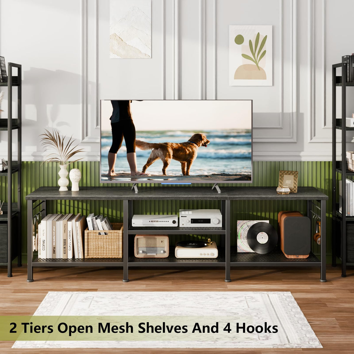 Furologee Open-Shelf TV Stand – 5 Size & Color Options