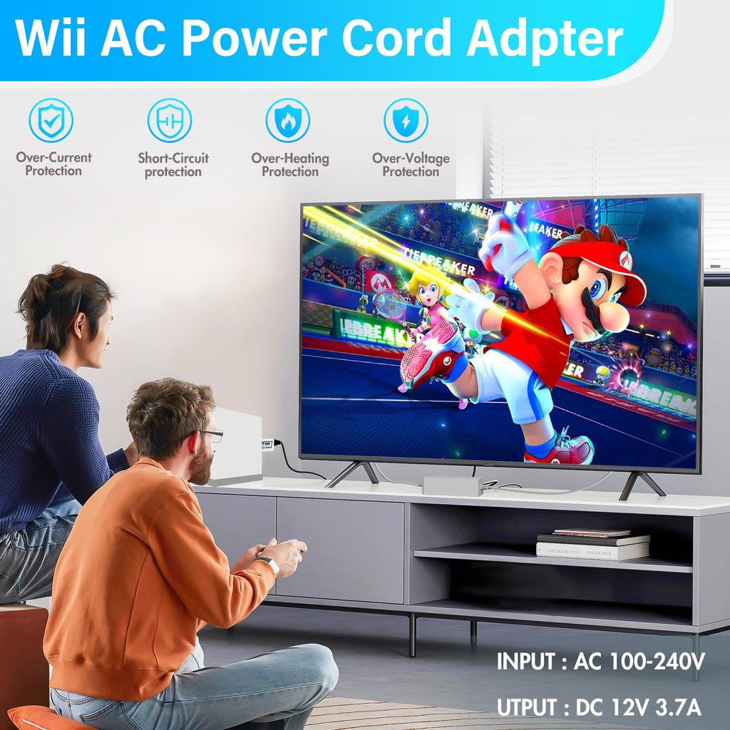 PORTHOLIC 4 in 1 Wii Replacement Cables Set, Wii AC Power Adapter + Wii to hdmi Converter+ Wired Motion Sensor Bar and Composite Audio Video Cable for Nintendo Wii - Flex Gamingproduct_type