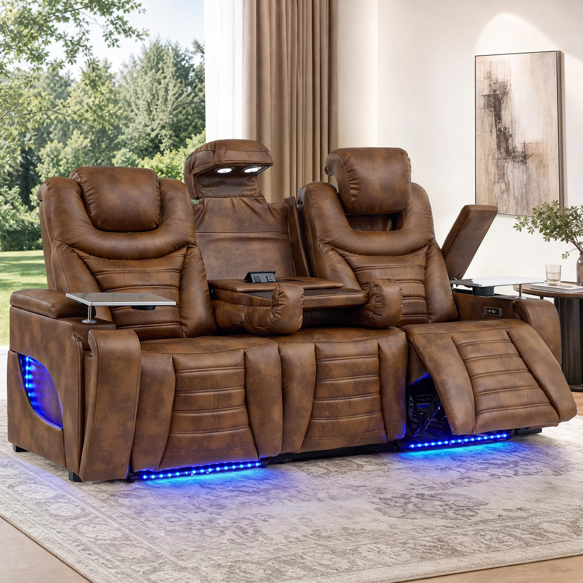 URRED Power Recliner Sofa for Home Theater – 3 Sizes & 4 Colors