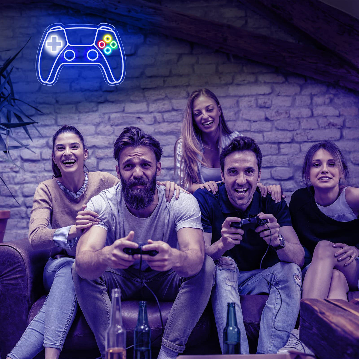 Gamer Neon Sign, Gamepad Shaped LED Neon Sign for Gamer Room Decor, Gaming Neon Sign for Boys Room Decor, Neon Gaming Sign for Gaming Wall Decor, USB Powered Gamer Gifts for Teens, Boys, Kids - Flex Gamingproduct_type
