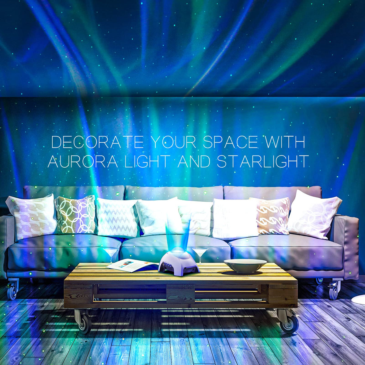 Northern Galaxy Light Aurora Projector with 33 Light Effects, Night Lights LED Star Projector for Bedroom Nebula Lamp, Remote Control, White Noises, Bluetooth Speaker for Parties Black - Flex Gamingproduct_type
