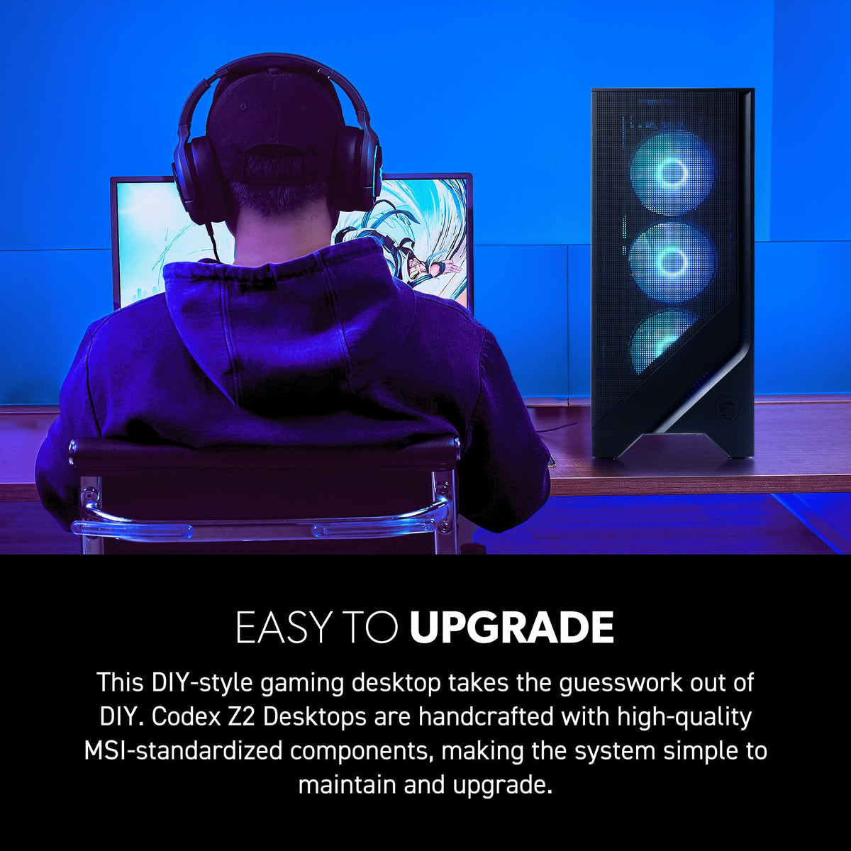 msi Codex Z2 Gaming Desktop: AMD R7-8700F, GeForce RTX 5070, 32GB DDR5, 2TB m.2 NVMe SSD, USB Type-C, VR-Ready, Windows 11 Home : A8NVP-436US - Flex Gamingproduct_type