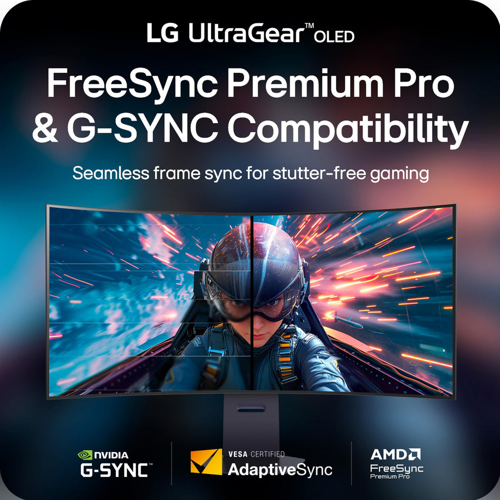 LG 34GX90SA-W 34-inch Ultragear WQHD (3440 x 1440) OLED Curved Gaming Monitor 240Hz, 1ms, NVIDIA G-Sync Compatible, AMD FreeSync Premium, VESA DisplayHDR True Black 400, webOS, USB Type-C, White - Flex Gamingproduct_type