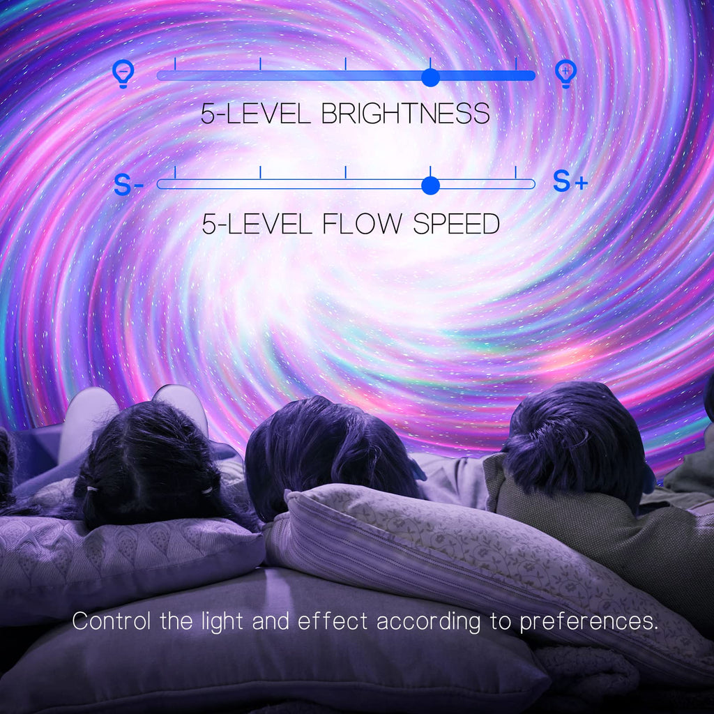 Northern Galaxy Light Aurora Projector with 33 Light Effects, Night Lights LED Star Projector for Bedroom Nebula Lamp, Remote Control, White Noises, Bluetooth Speaker for Parties Black - Flex Gamingproduct_type