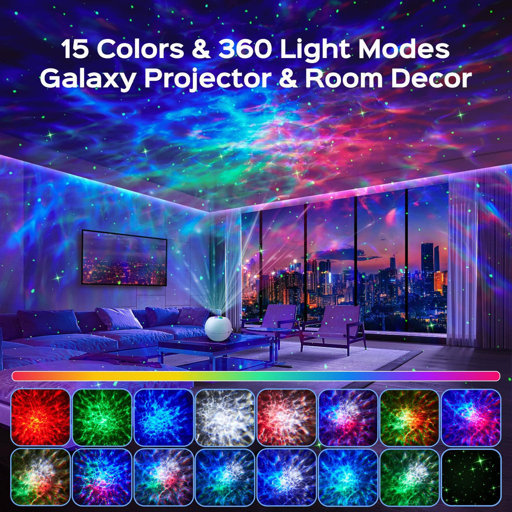 One Fire 360 Game Lights Galaxy Projector Gaming Accessories Gaming Room Decor Green Star Bluetooth Speaker+15 White Noise Man Cave Accessories Cool Gifts for Men Birthday Gift Cool Stuff for Teen Boy - Flex Gamingproduct_type