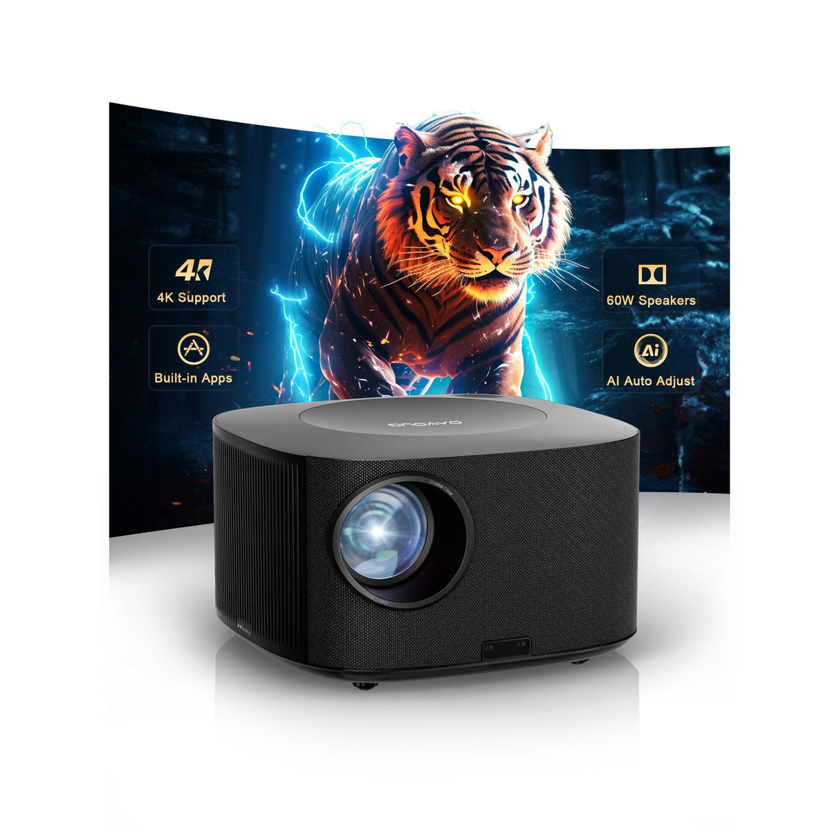 Outdoor-Projector-4K with WiFi and Bluetooth:[3500 Bright/60W Dolby Audio/Official Licensed Apps],Smart-Projector with AI Auto Focus,ONOAYO ONO5Pro 2.0 Movie Projector for Indoor/Outdoor 2026New - Flex Gamingproduct_type