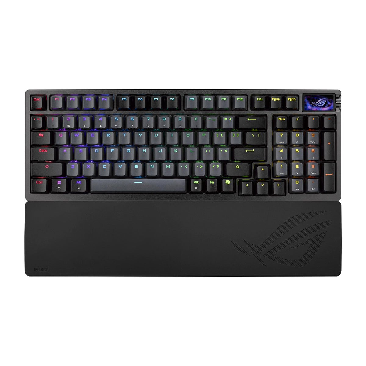 ASUS ROG Azoth Extreme Wireless Mechanical Gaming Keyboard – 75% TKL, ROG NX Storm Clicky Switches, PBT Keycaps, Aluminum Chassis, Carbon Fiber, Gasket Mount, Color OLED Screen, PC/Mac Support - Black - Flex Gamingproduct_type