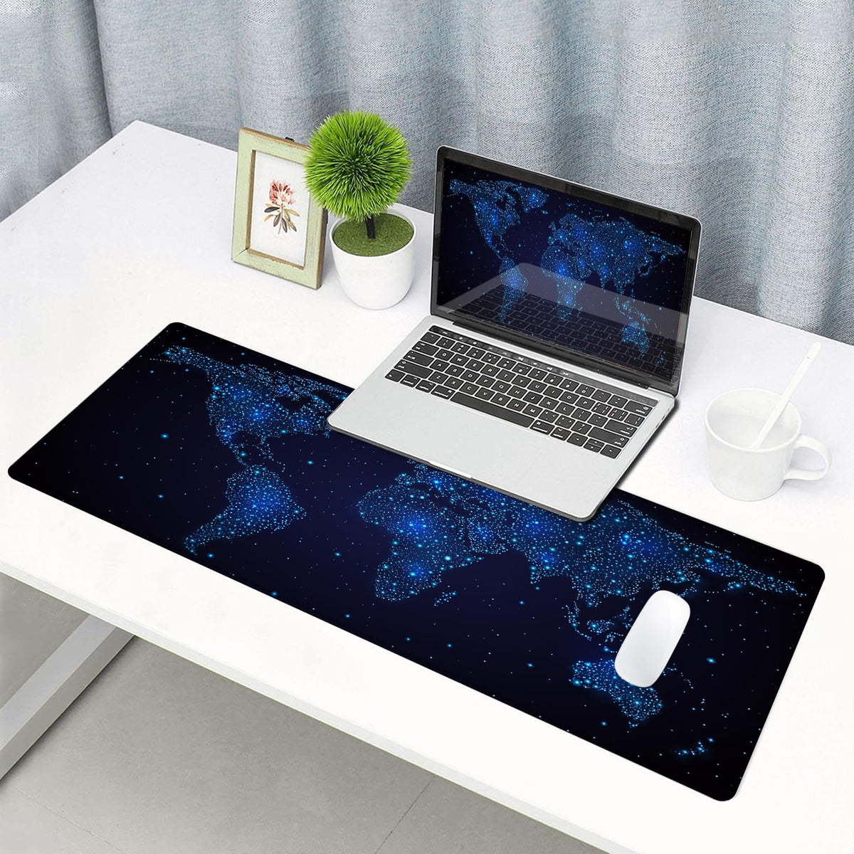 Gaming Mouse Pad, Large Non-Slip Rubber Base Mousepad, Keyboard Mouse Mat, Desk Pad with Stitched Edges, 31.5x11.8inch, Dazzling Galaxy - Flex Gamingproduct_type