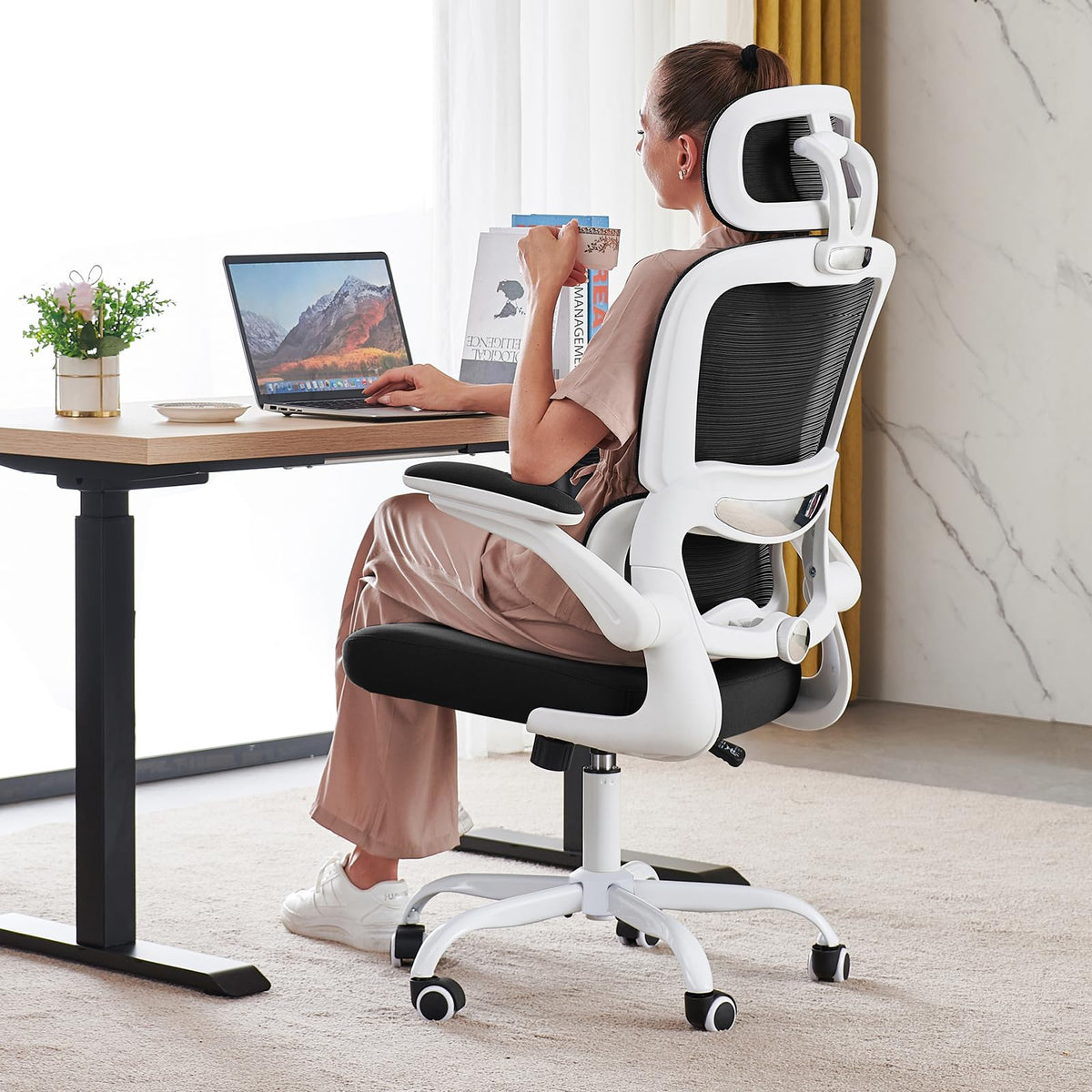 TRALT Office Chair Ergonomic Desk Chair, 330 LBS Home Mesh Office Desk Chairs with Wheels, Comfortable Gaming Chairs (1, Black) - Flex Gamingproduct_type