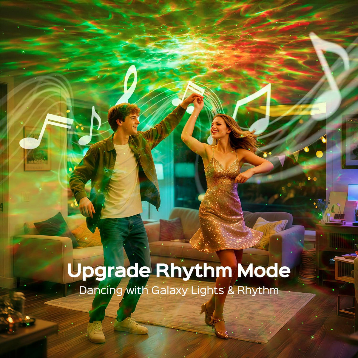 One Fire 360 Game Lights Galaxy Projector Gaming Accessories Gaming Room Decor Green Star Bluetooth Speaker+15 White Noise Man Cave Accessories Cool Gifts for Men Birthday Gift Cool Stuff for Teen Boy - Flex Gamingproduct_type