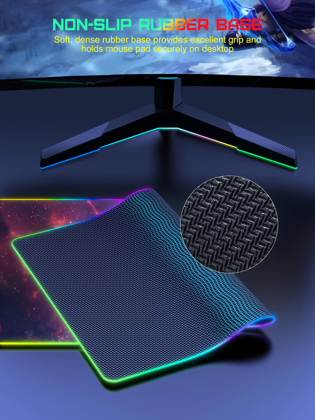 TopMade Wireless Charging RGB Mouse Pad, Waterproof Gaming Desk Mat with 4 Light Modes & 11 RGB Colors, 31.5"x15.75" XXL Large Desk Pad(Includes 20W PD Power Adapter & 6.56ft Woven Cable) - Flex Gamingproduct_type