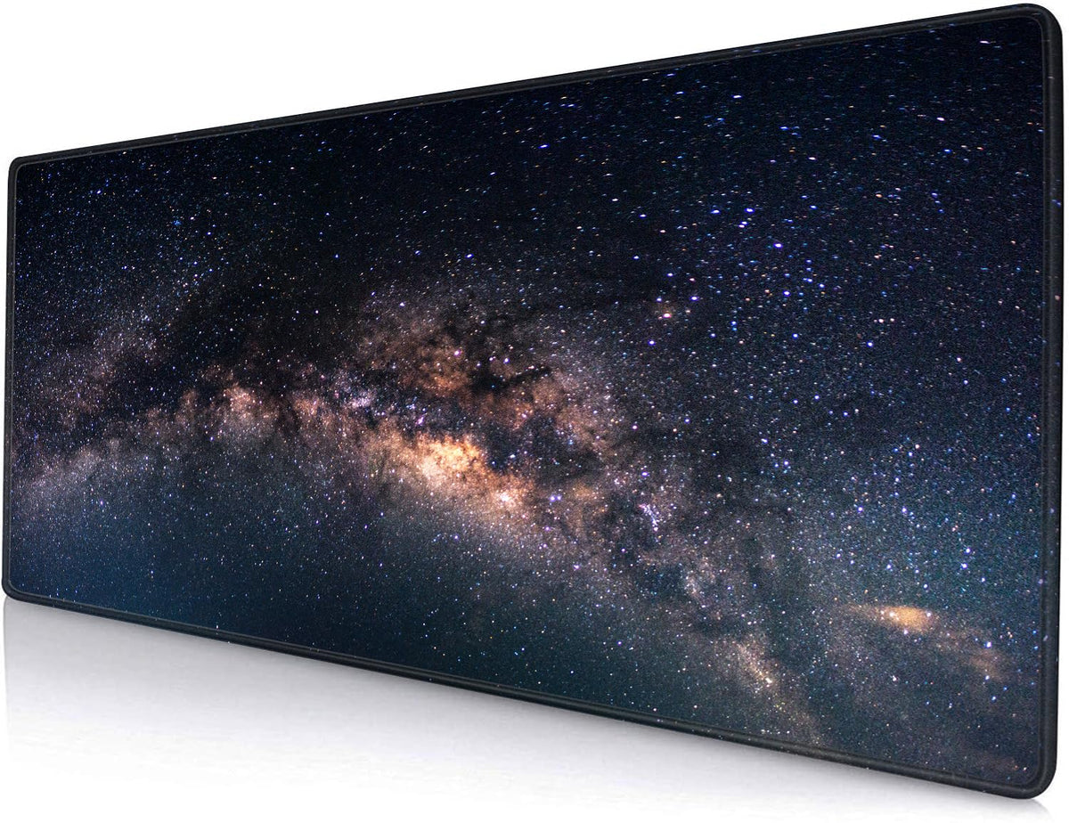 Gaming Mouse Pad, Large Non-Slip Rubber Base Mousepad, Keyboard Mouse Mat, Desk Pad with Stitched Edges, 31.5x11.8inch, Dazzling Galaxy - Flex Gamingproduct_type