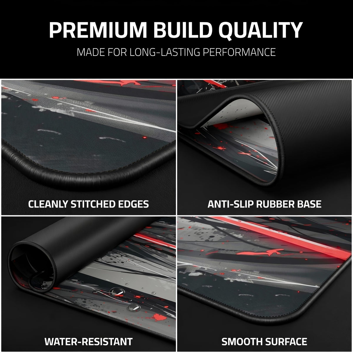 XXL Anime Gaming Mouse Pad 35.4 x 15.7 inch - Water-Resistant & Stitched Edges - Large XL Mousepad for Desk - Gamer Accessories Big Full Deskpad Mat Game Mousepads Deskmat - Flex Gamingproduct_type
