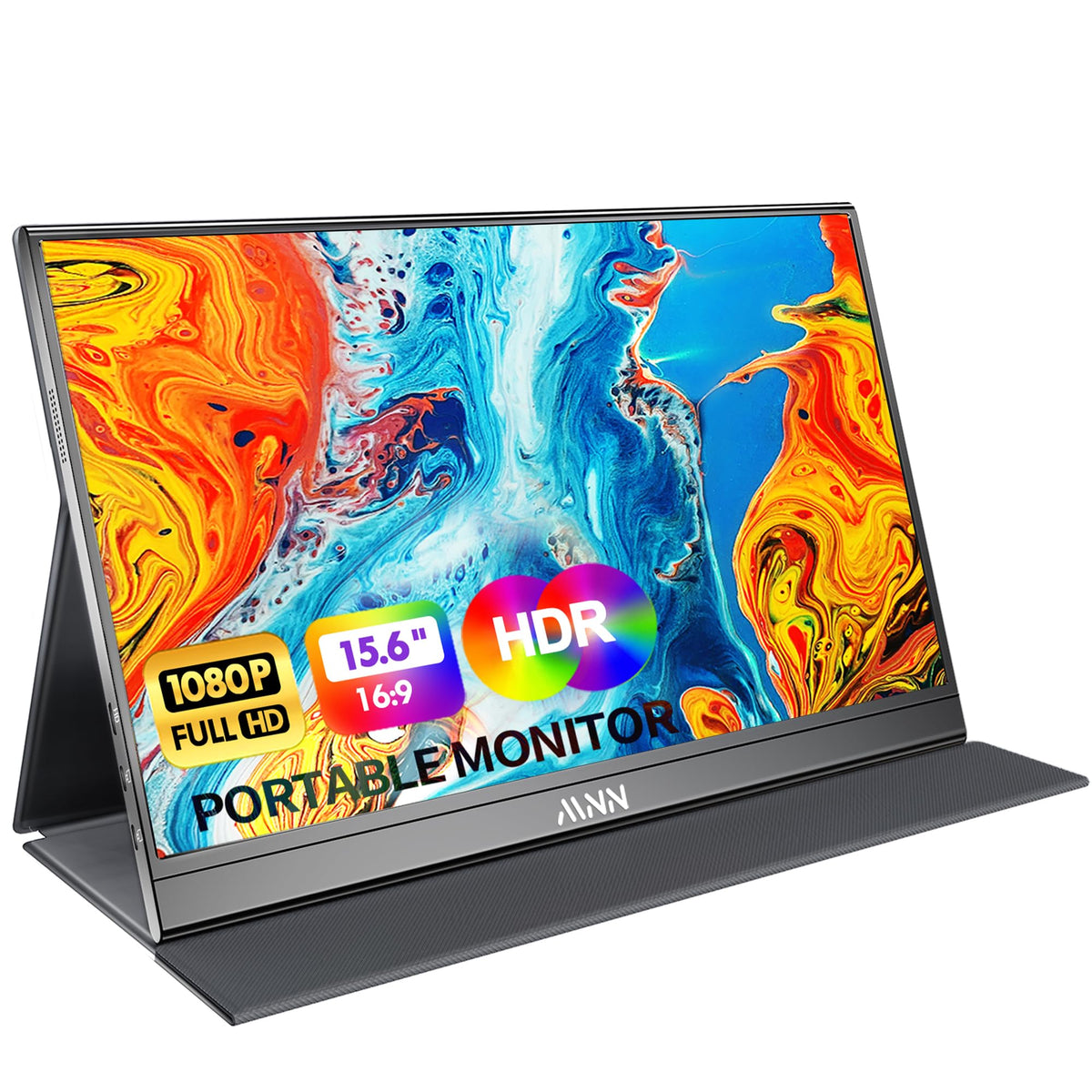 MNN Portable Monitor 15.6inch FHD 1080P 60Hz USB C HDMI Gaming Ultra-Slim IPS Display w/Smart Cover & Speakers,HDR Plug&Play, External Monitor for Laptop PC Phone Mac (15.6'' 1080P) - Flex Gamingproduct_type