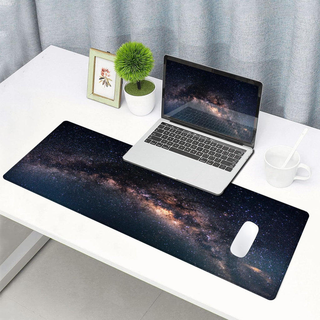 Gaming Mouse Pad, Large Non-Slip Rubber Base Mousepad, Keyboard Mouse Mat, Desk Pad with Stitched Edges, 31.5x11.8inch, Dazzling Galaxy - Flex Gamingproduct_type