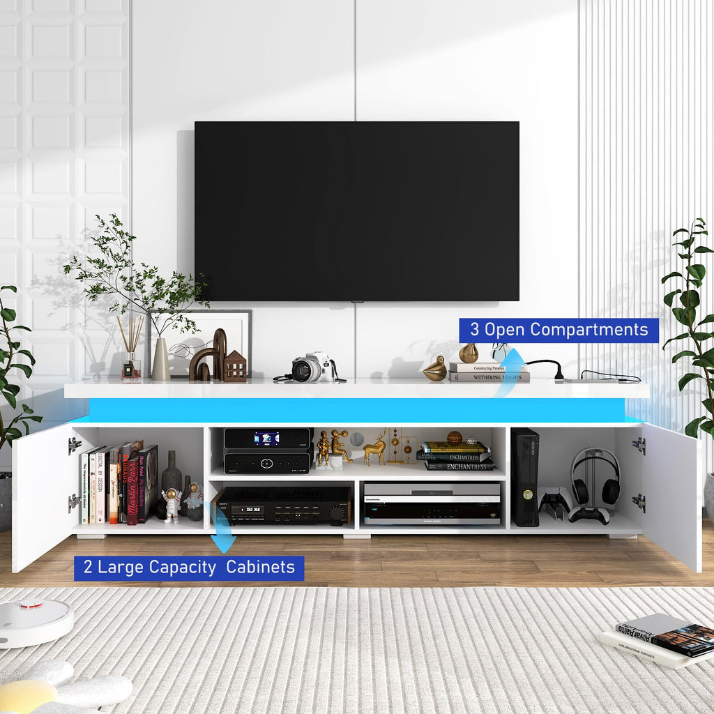 Hlivelood LED TV Stand with Storage & RGB Lights – 13 Options