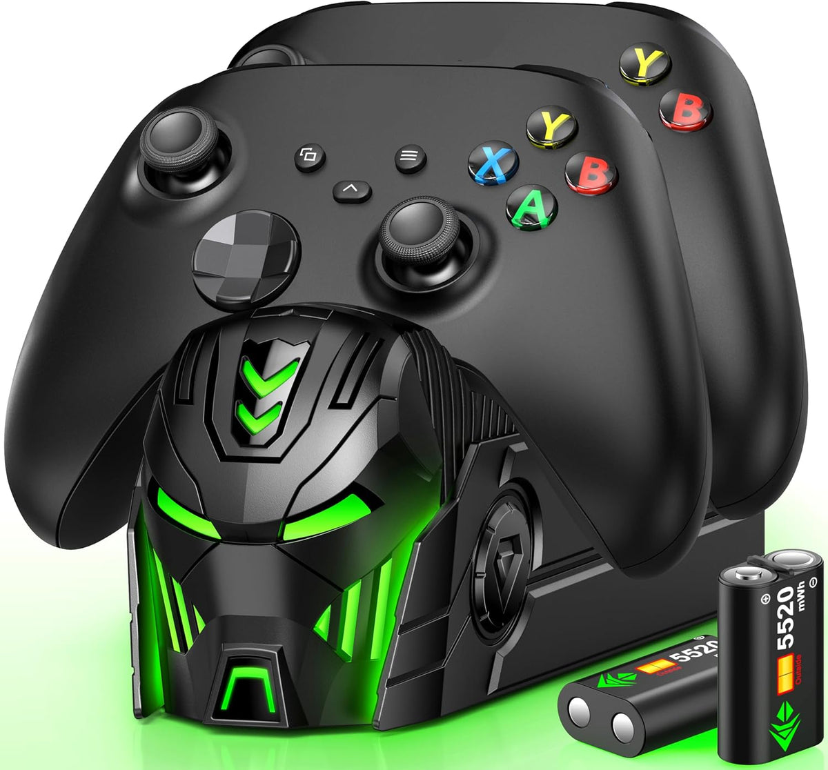 DINOSTRIKE Xbox Controller Charging Dock with 2 Batteries