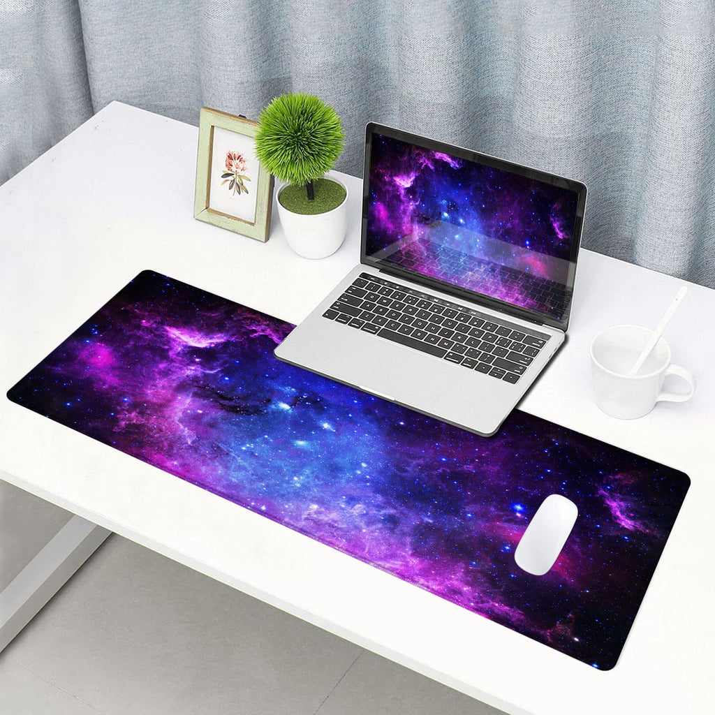Gaming Mouse Pad, Large Non-Slip Rubber Base Mousepad, Keyboard Mouse Mat, Desk Pad with Stitched Edges, 31.5x11.8inch, Dazzling Galaxy - Flex Gamingproduct_type