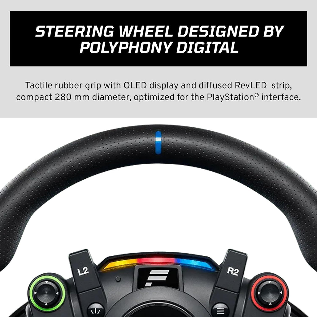 Fanatec Officially Licensed Gran Turismo DD Pro PlayStation Sim Racing Steering Wheel, Base and Pedals – Polyphony Digital Wheel, 5 Nm FluxBarrier Direct Drive, 2-Pedal Set for PC, PS5, PS4 - Flex Gamingproduct_type