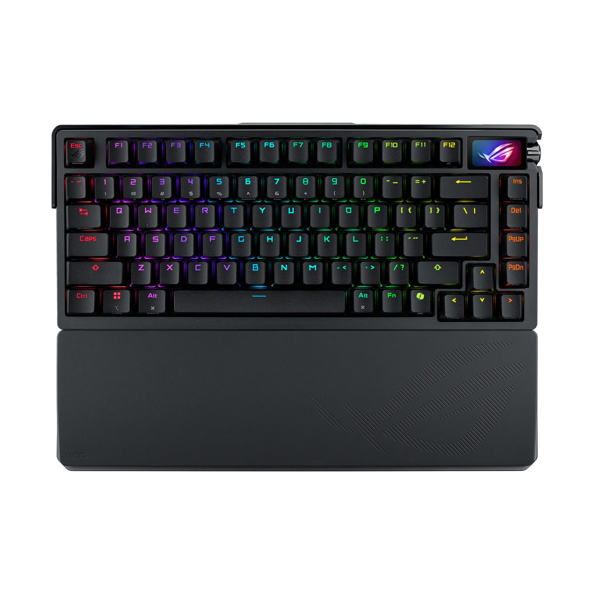 ASUS ROG Azoth Extreme Wireless Mechanical Gaming Keyboard – 75% TKL, ROG NX Storm Clicky Switches, PBT Keycaps, Aluminum Chassis, Carbon Fiber, Gasket Mount, Color OLED Screen, PC/Mac Support - Black - Flex Gamingproduct_type