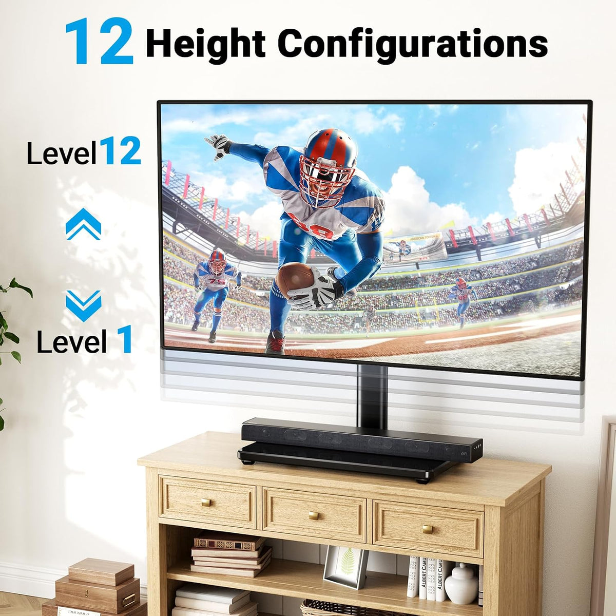 PERLESMITH Universal Swivel TV Stand – 4 Size & Pack Options