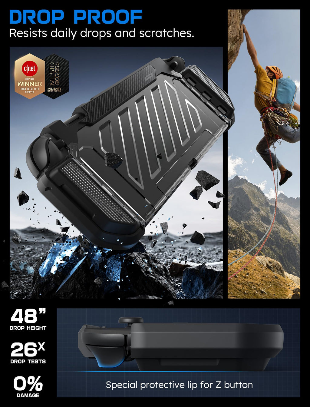 SUPCASE Unicorn Beetle Pro Case for Nintendo Switch 2 2025, [Military-Grade Protection] [Joy Con Remove Friendly] Dockable Integrated Cover Accessories Compatible with Switch 2, Black - Flex Gamingproduct_type