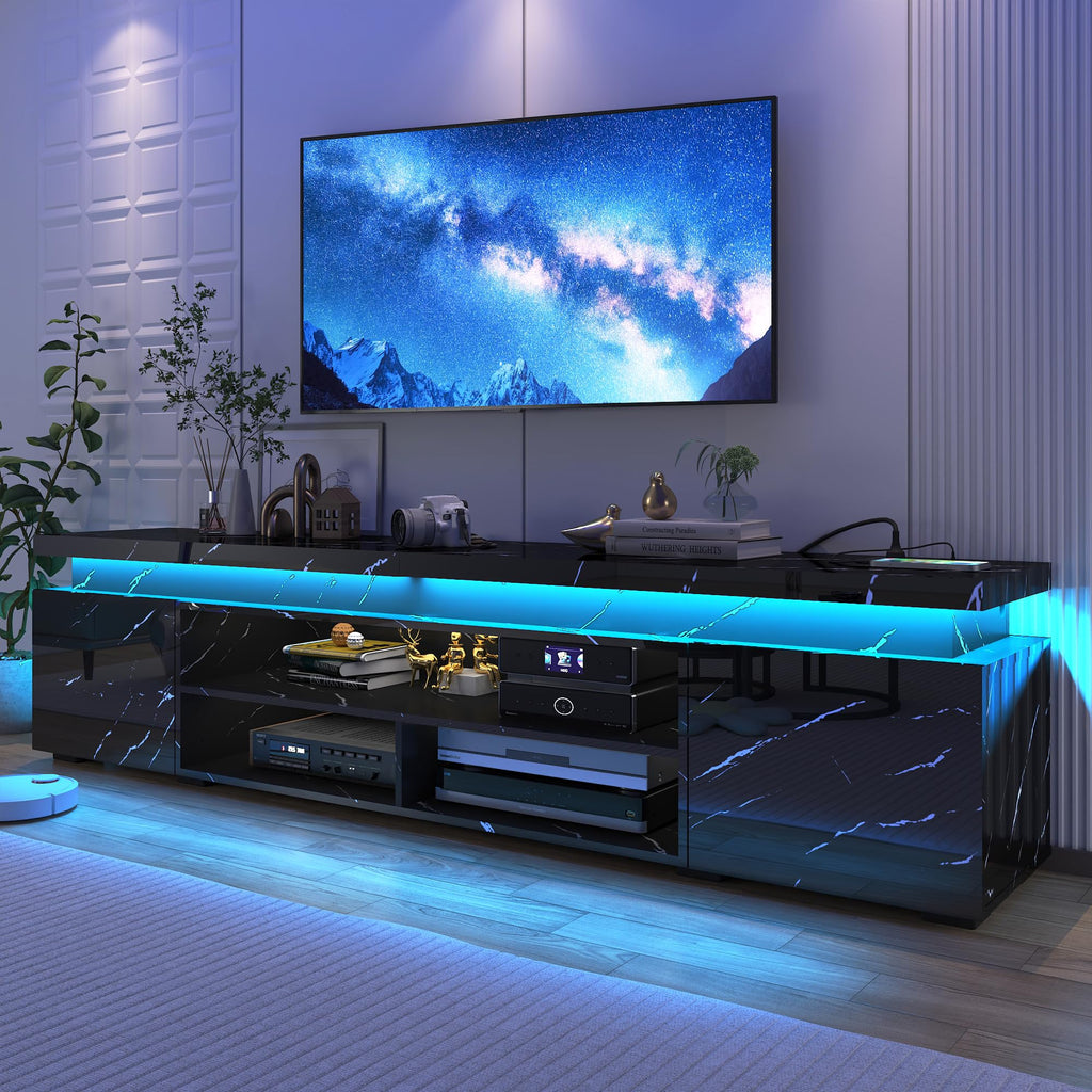 Hlivelood LED TV Stand with Storage & RGB Lights – 13 Options