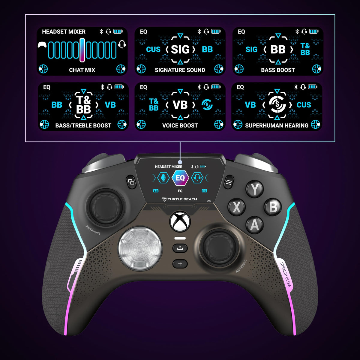 Turtle Beach Stealth Ultra Wireless RGB Gaming Controller, Xbox Series X|S | Also works with PC, Xbox One, Android, Bluetooth, Customizable Display Screen, Rapid Charging Dock, 30-Hr Battery, Black - Flex Gamingproduct_type
