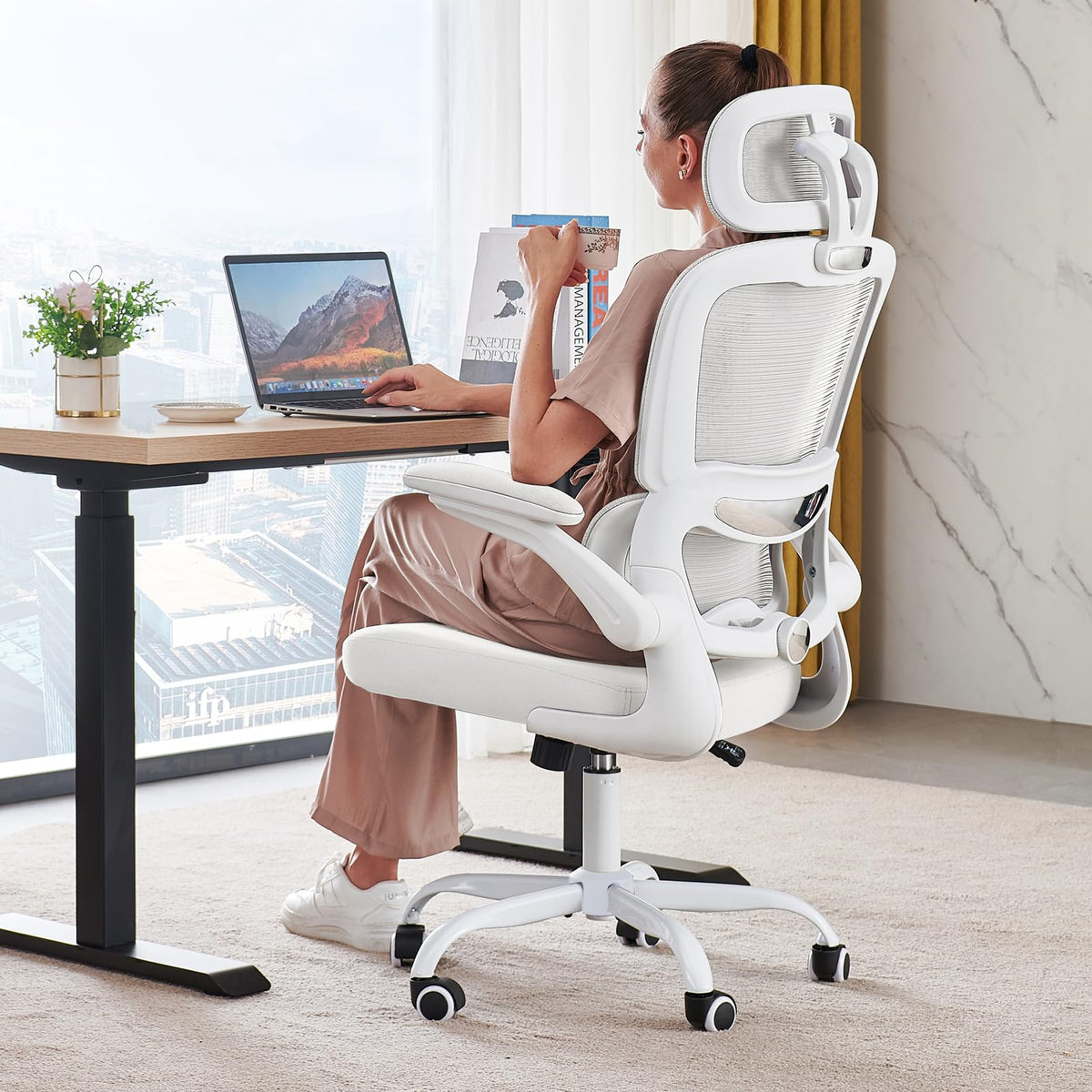 TRALT Office Chair Ergonomic Desk Chair, 330 LBS Home Mesh Office Desk Chairs with Wheels, Comfortable Gaming Chairs (1, Black) - Flex Gamingproduct_type
