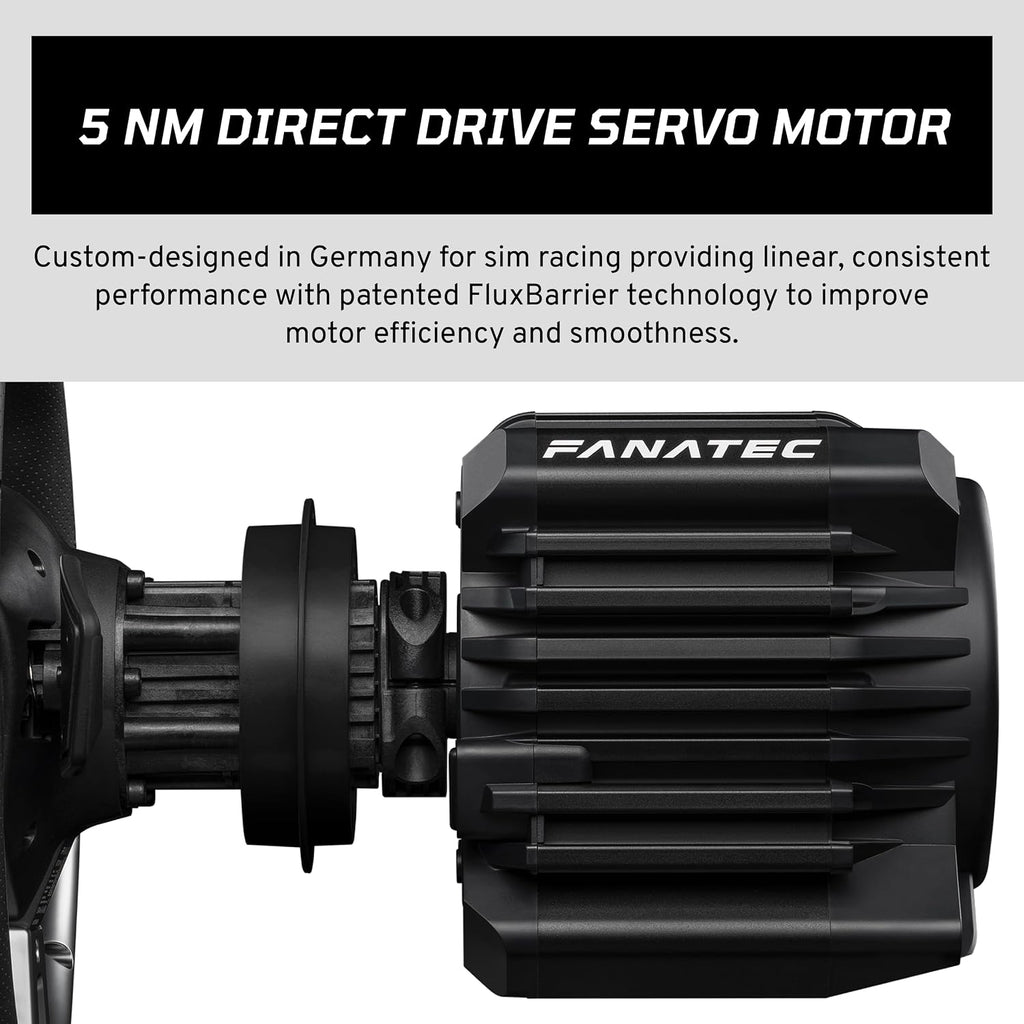 Fanatec Officially Licensed Gran Turismo DD Pro PlayStation Sim Racing Steering Wheel, Base and Pedals – Polyphony Digital Wheel, 5 Nm FluxBarrier Direct Drive, 2-Pedal Set for PC, PS5, PS4 - Flex Gamingproduct_type