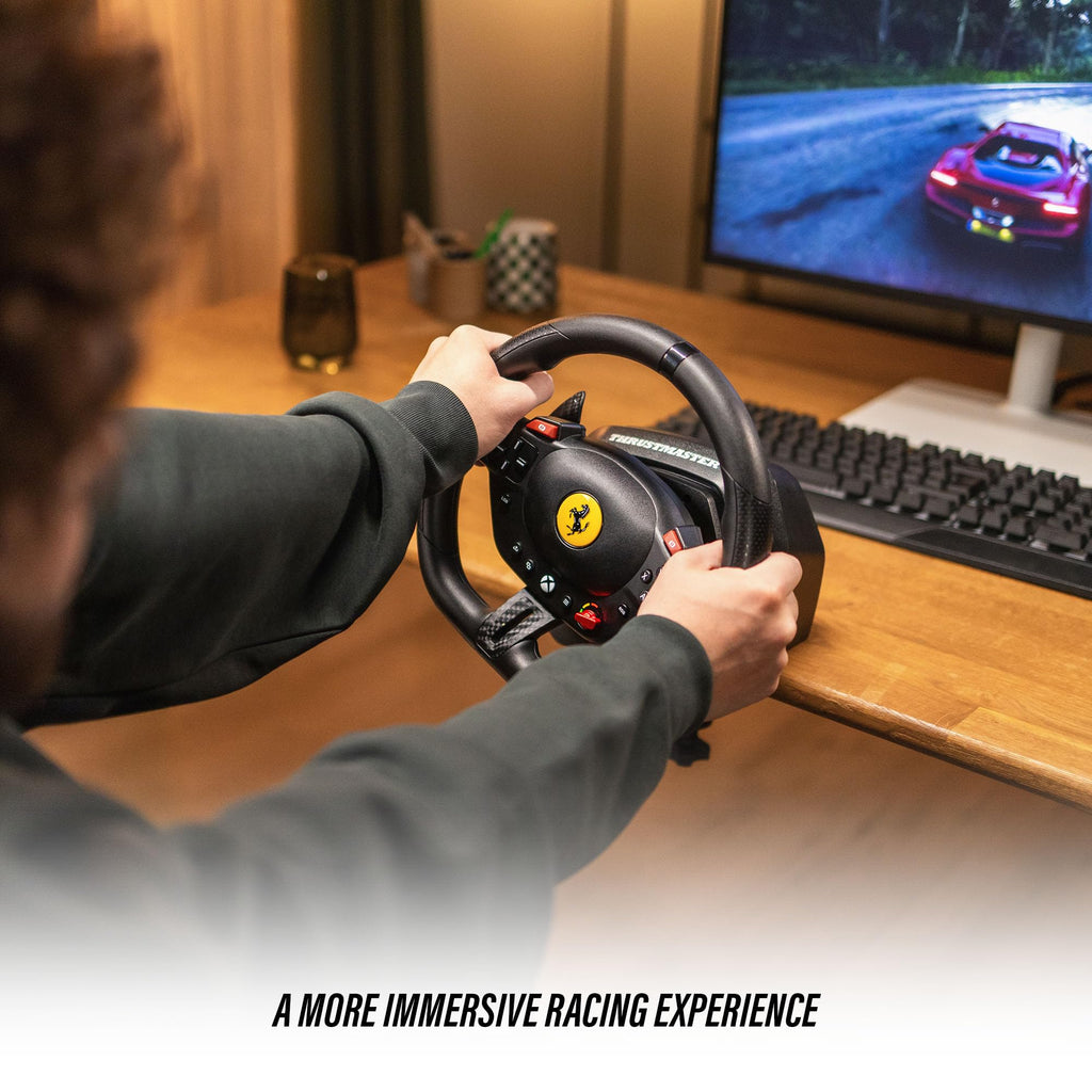 Thrustmaster T98 P Ferrari Licensed Racing Wheel & Pedal Set - PS5 & PC | 240-degree rotation, bungee-cord resistance, paddle shifters, 3 driving modes, Hall-Effect sensors, tool-free desk clamp - Flex Gamingproduct_type