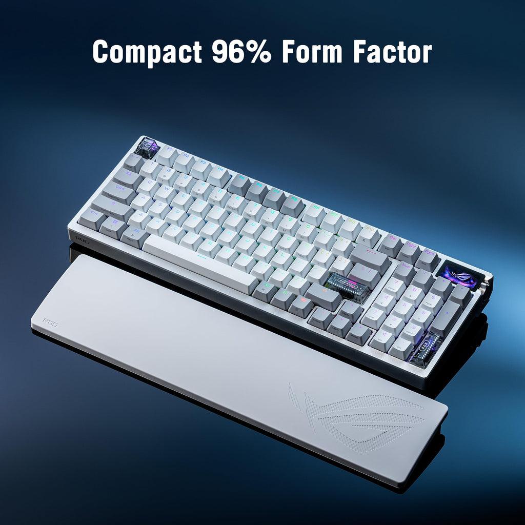 ASUS ROG Azoth Extreme Wireless Mechanical Gaming Keyboard – 75% TKL, ROG NX Storm Clicky Switches, PBT Keycaps, Aluminum Chassis, Carbon Fiber, Gasket Mount, Color OLED Screen, PC/Mac Support - Black - Flex Gamingproduct_type