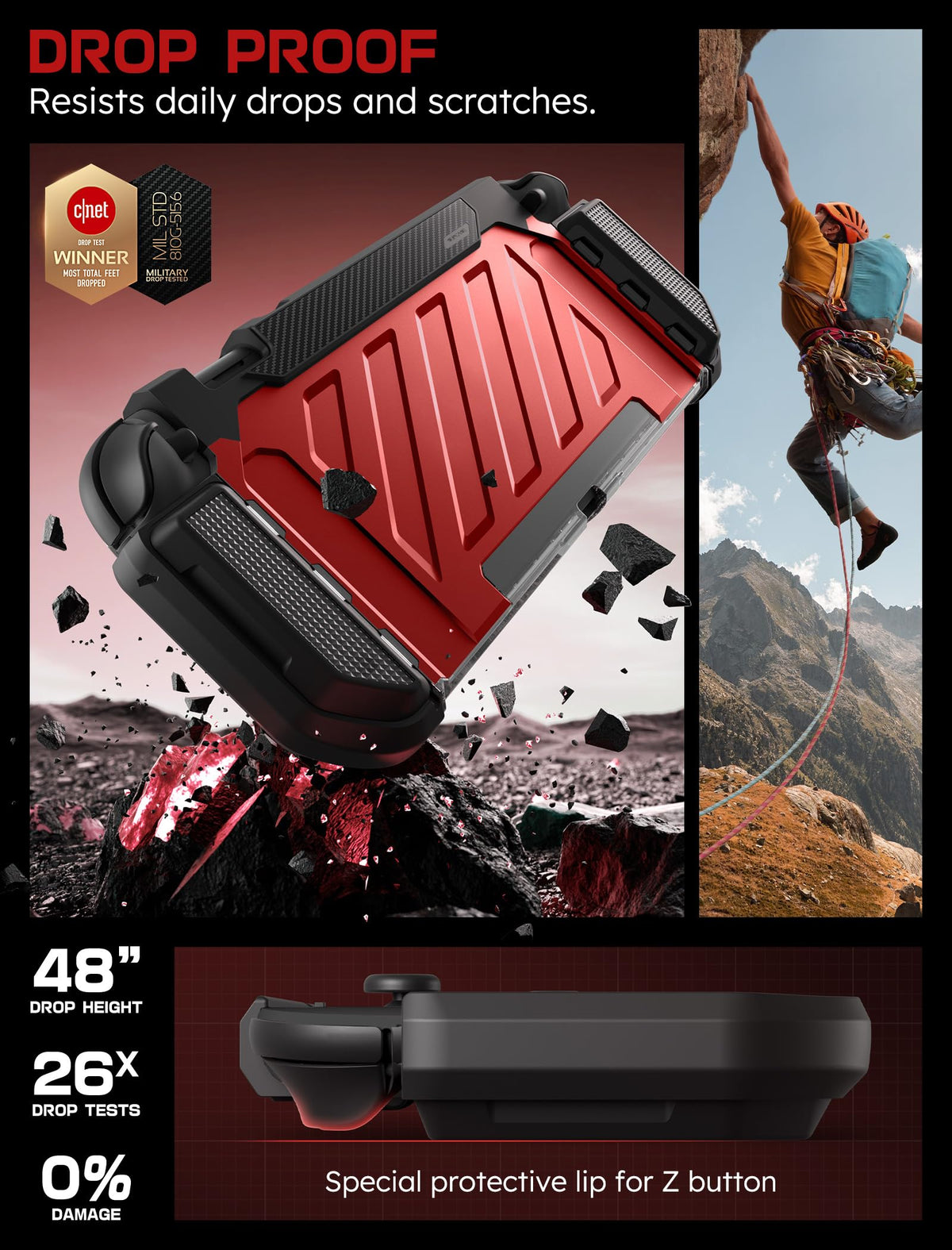 SUPCASE Unicorn Beetle Pro Case for Nintendo Switch 2 2025, [Military-Grade Protection] [Joy Con Remove Friendly] Dockable Integrated Cover Accessories Compatible with Switch 2, Black - Flex Gamingproduct_type