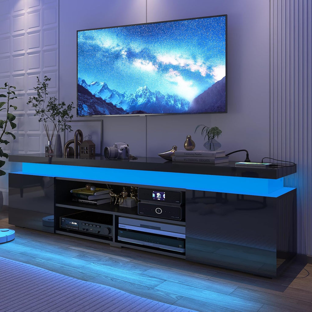 Hlivelood LED TV Stand with Storage & RGB Lights – 13 Options