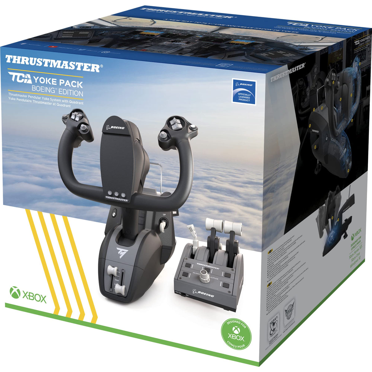 Thrustmaster TCA Yoke Boeing Edition Flight Sim Controller - XBOX & PC | 787 Dreamliner 1:1 replica, pendular motion, 8.3-in travel, all-metal build, 18 action buttons, adjustable spring tension - Flex Gamingproduct_type