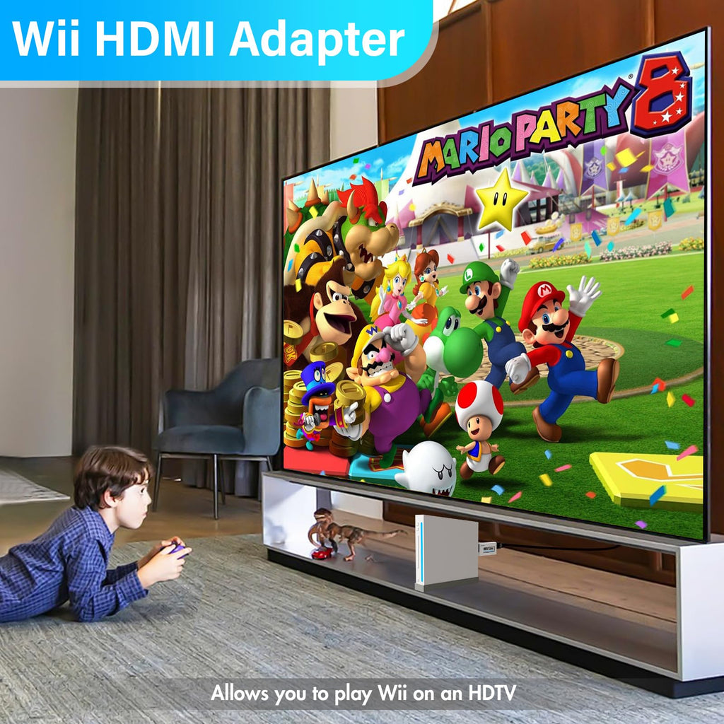 PORTHOLIC 4 in 1 Wii Replacement Cables Set, Wii AC Power Adapter + Wii to hdmi Converter+ Wired Motion Sensor Bar and Composite Audio Video Cable for Nintendo Wii - Flex Gamingproduct_type