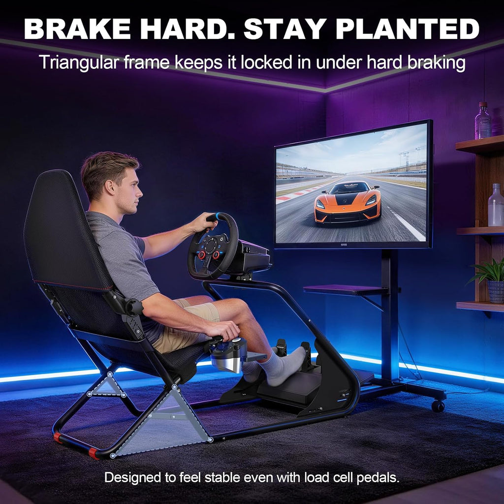 DIWANGUS Racing Simulator Cockpit - Multi Angle Adjustable Pedal & Wheel Panel Breathable Mesh Foam Seat for Sim Racing Cockpit Compatible with Logitech, Thrustmaster, Fanatec, Moza- Ergonomic GT - Flex Gamingproduct_type