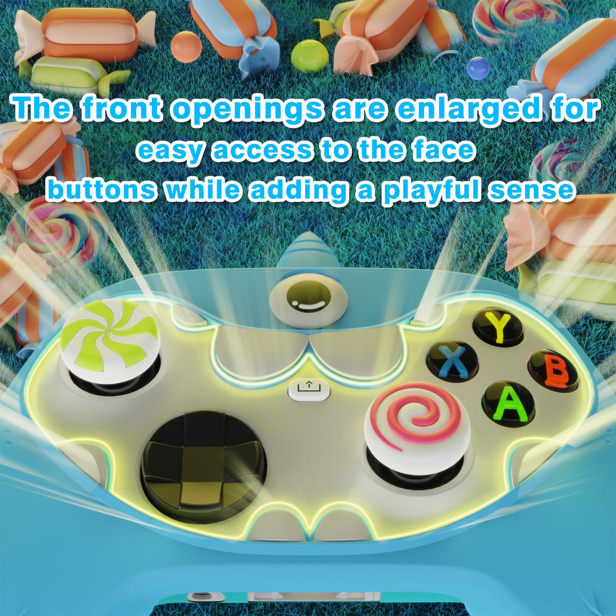 PlayVital MonoEye Monster Controller Skin for Xbox Series X/S - Cute Anti-Slip Silicone Cover Case with 4 Candy Thumb Grip Caps & Stickers, Full Protection Set, Green - Flex Gamingproduct_type