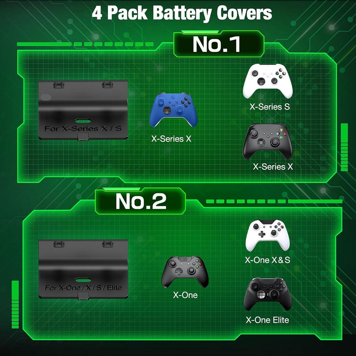 DINOSTRIKE Xbox Controller Charging Dock with 2 Batteries