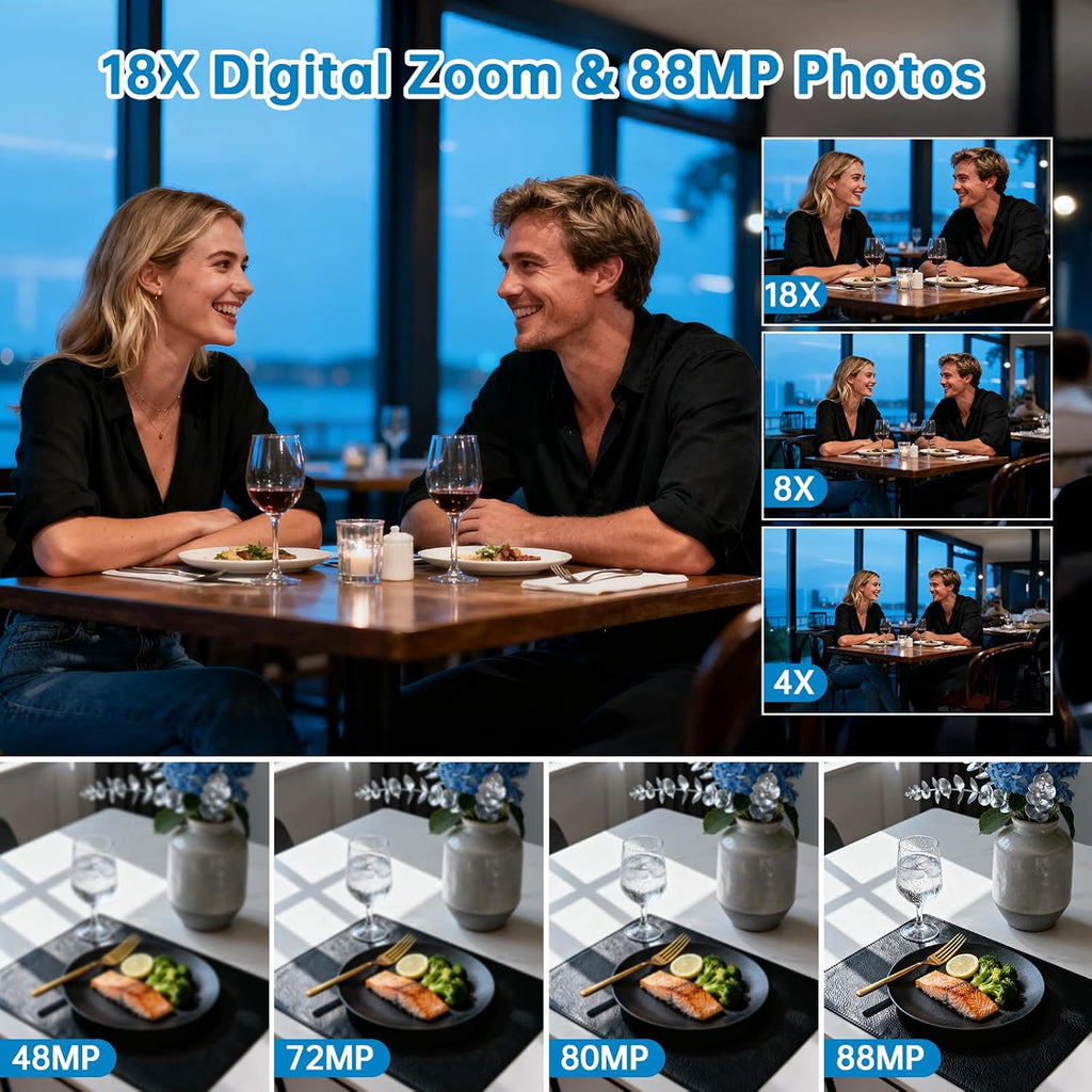 8K Video Camera Camcorder 88MP Ultra HD – WiFi, 18X Zoom & IR Night Vision - Flex Gamingproduct_type