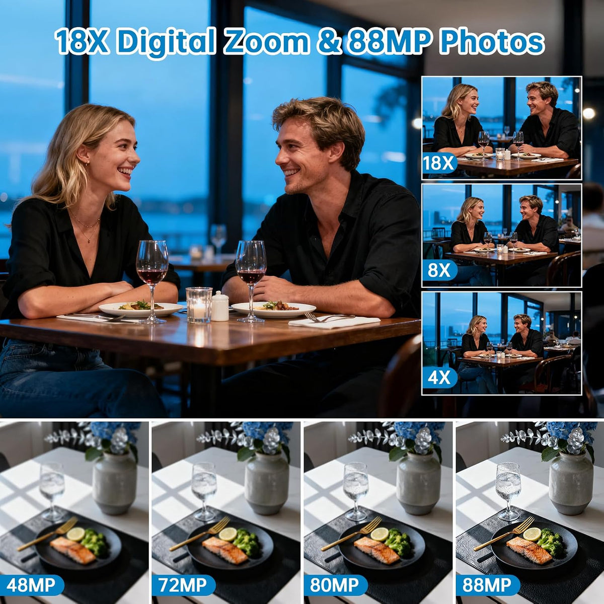 8K Video Camera Camcorder 88MP Ultra HD – WiFi, 18X Zoom & IR Night Vision - Flex Gamingproduct_type