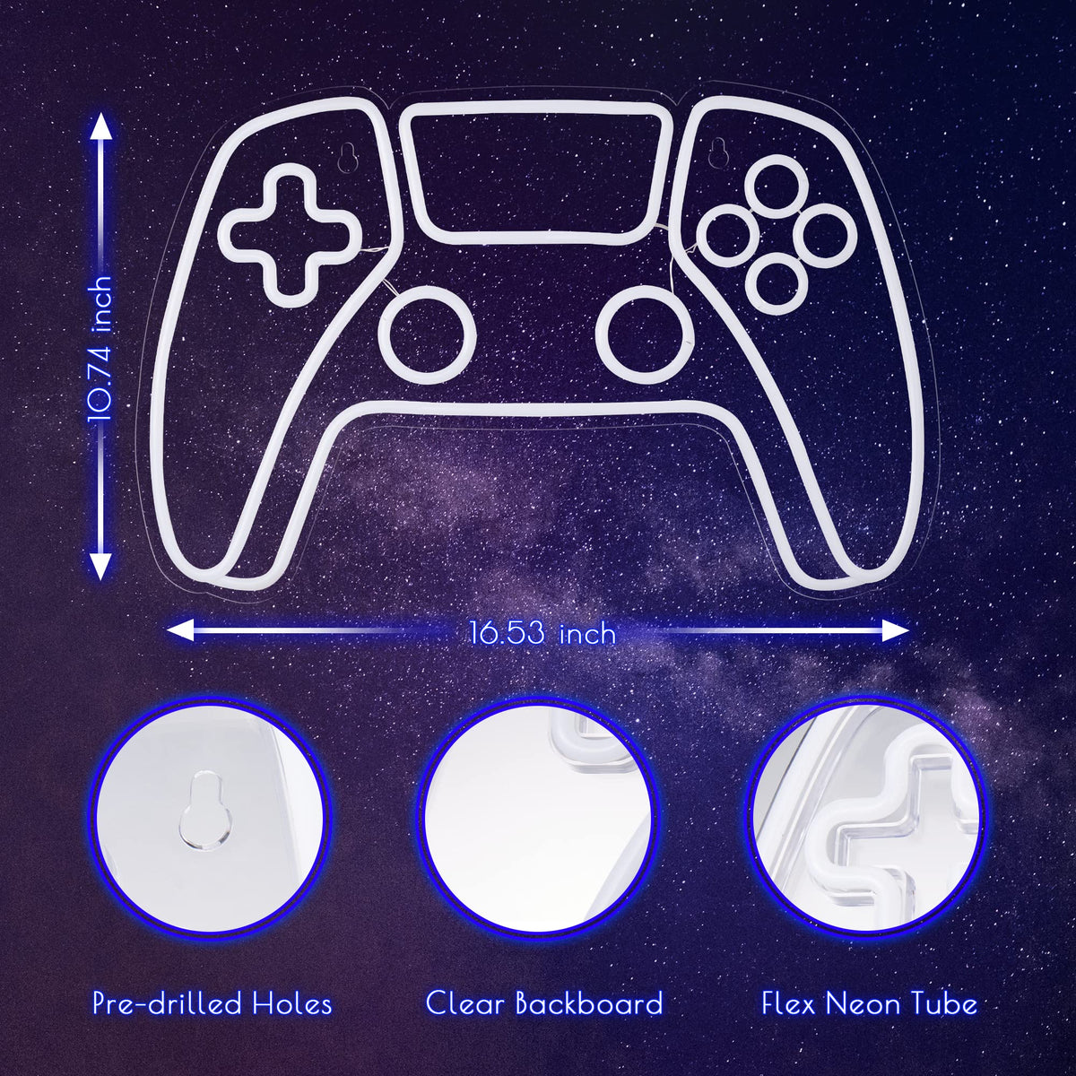 Kavaas Gamer Neon Sign, UV Printed Gaming Neon Sign for Gamer Room Decor - LED Video Game Neon Lights for Bedroom Boys, Gaming Wall decor - Best Gamer Gifts for Teenage Boys, Christmas - Flex Gamingproduct_type