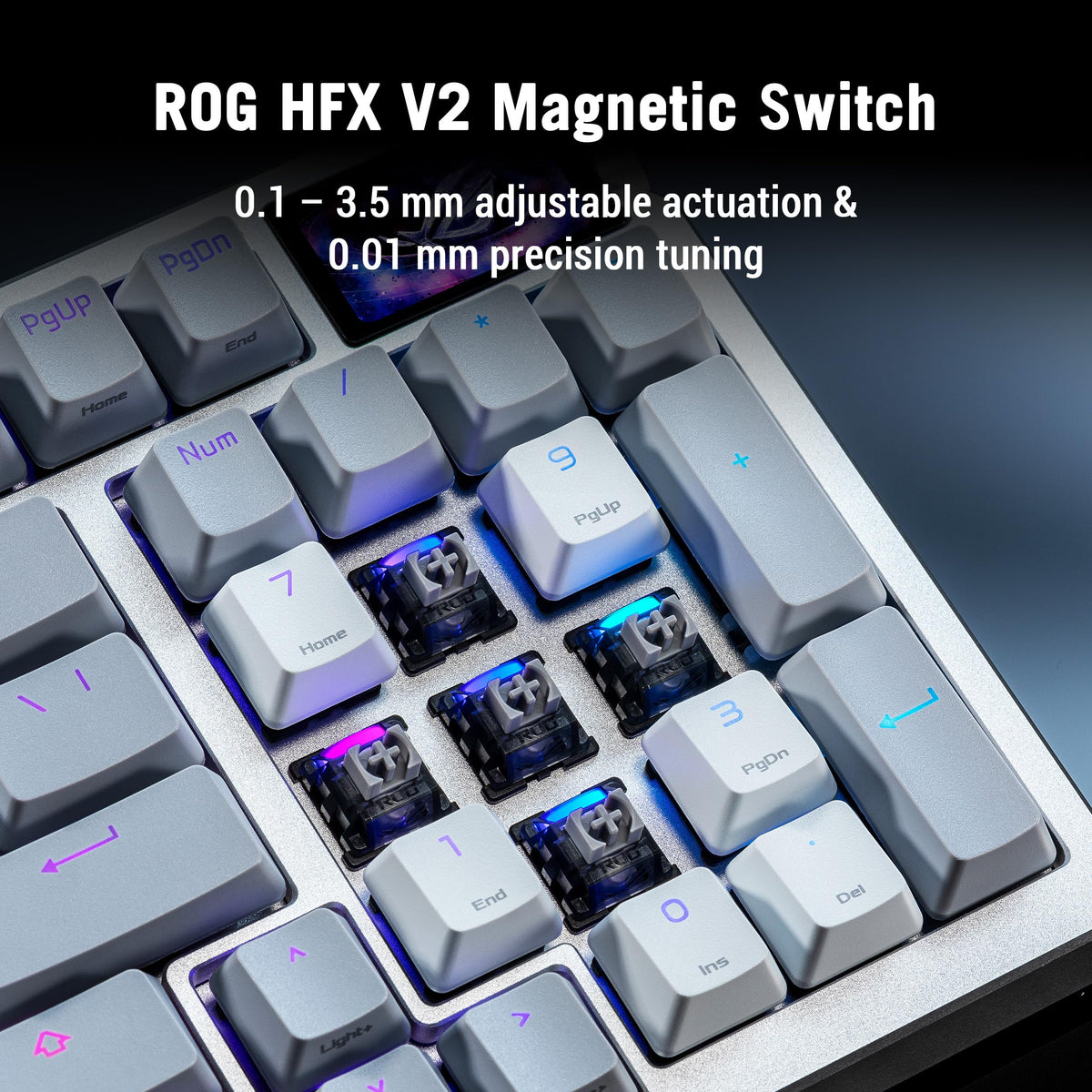 ASUS ROG Azoth Extreme Wireless Mechanical Gaming Keyboard – 75% TKL, ROG NX Storm Clicky Switches, PBT Keycaps, Aluminum Chassis, Carbon Fiber, Gasket Mount, Color OLED Screen, PC/Mac Support - Black - Flex Gamingproduct_type