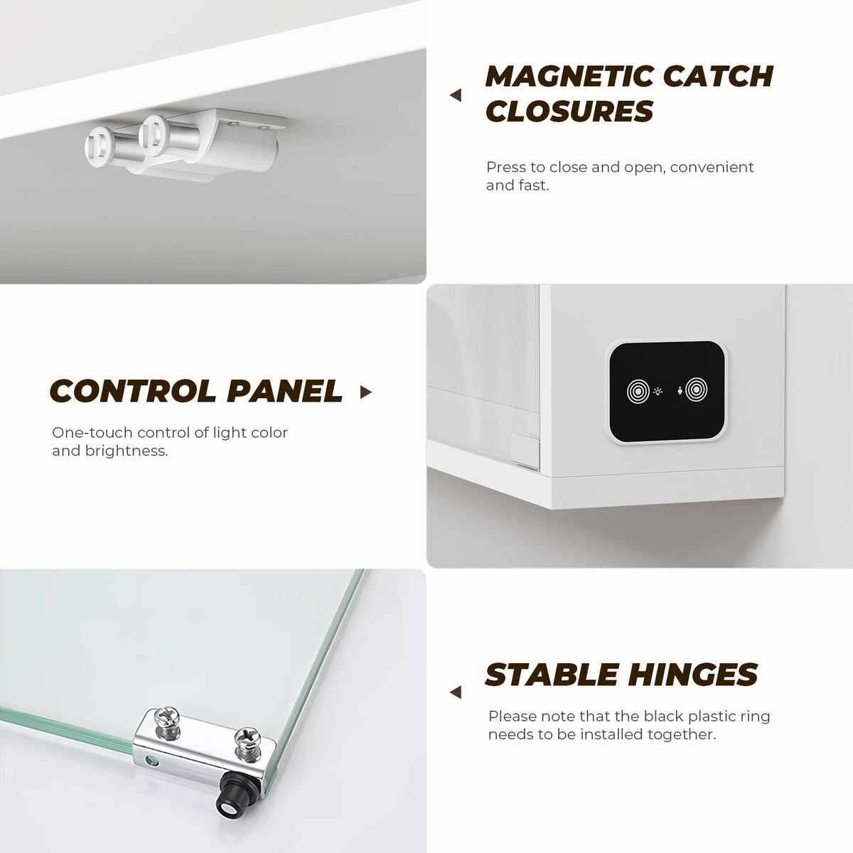 Aauro Home Wall Display Case with Glass Doors & LED Lights – 2 Colors - Flex Gamingproduct_type