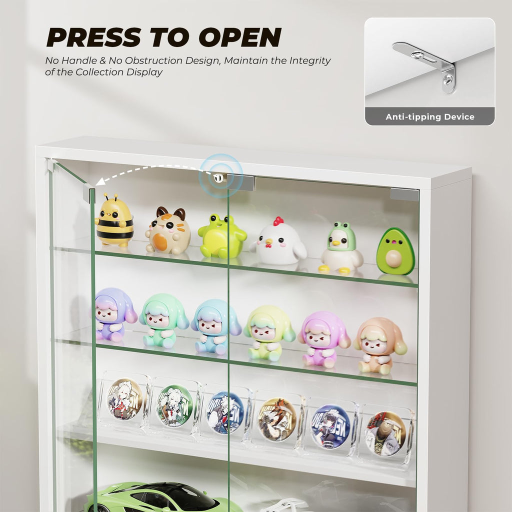 Aauro Home Wall Display Case with Glass Doors & LED Lights – 2 Colors - Flex Gamingproduct_type