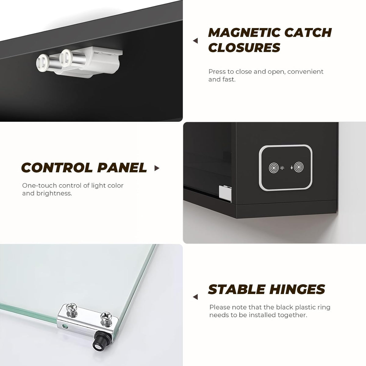 Aauro Home Wall Display Case with Glass Doors & LED Lights – 2 Colors - Flex Gamingproduct_type