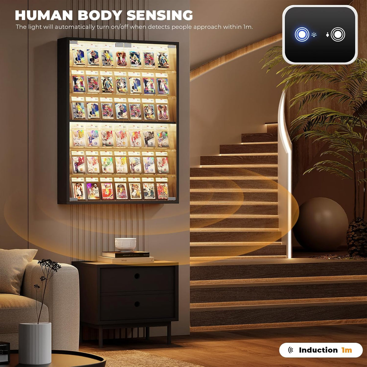 Aauro Home Wall Display Case with Glass Doors & LED Lights – 2 Colors - Flex Gamingproduct_type