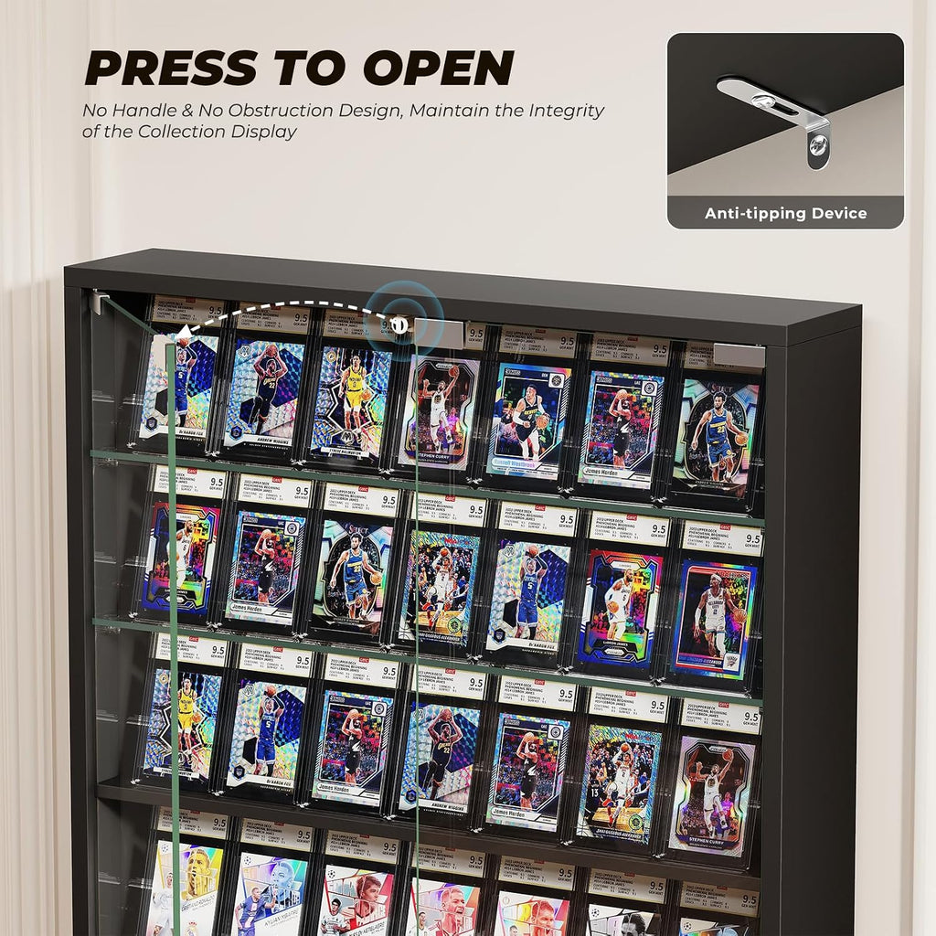 Aauro Home Wall Display Case with Glass Doors & LED Lights – 2 Colors - Flex Gamingproduct_type