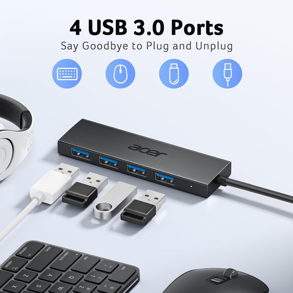 Acer USB Hub 4-Port USB 3.0 Splitter – USB-A & USB-C - Flex Gamingproduct_type